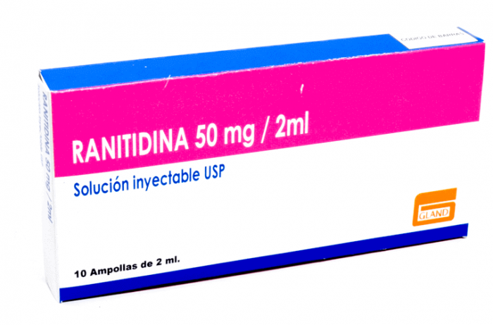 Ranitidina 50 mg/2ml, Solución Inyectable USP